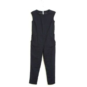 Atelier Delphine Delmar Jumpsuit Straight Cut Dolman Sleeve Cotton Black SZ XS